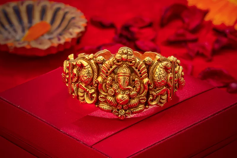 temple bangle tbn220877 | Bangles, Temple jewellery, Antique gold
