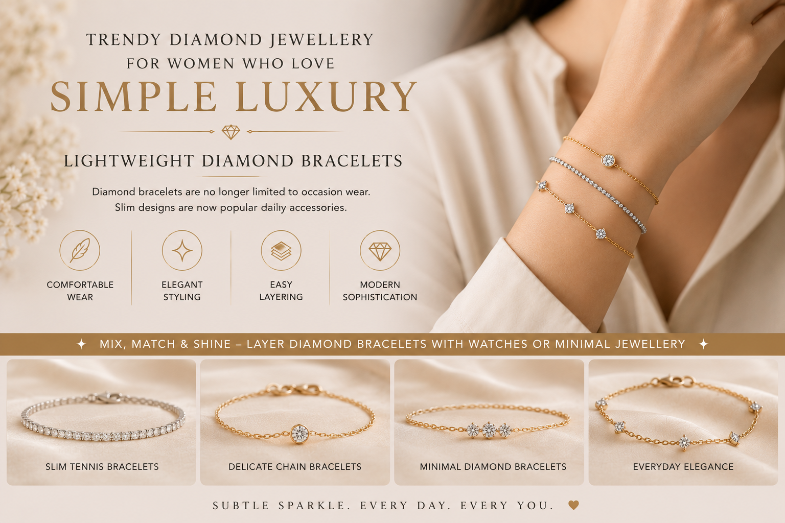  everyday diamond, simple diamond jewellery