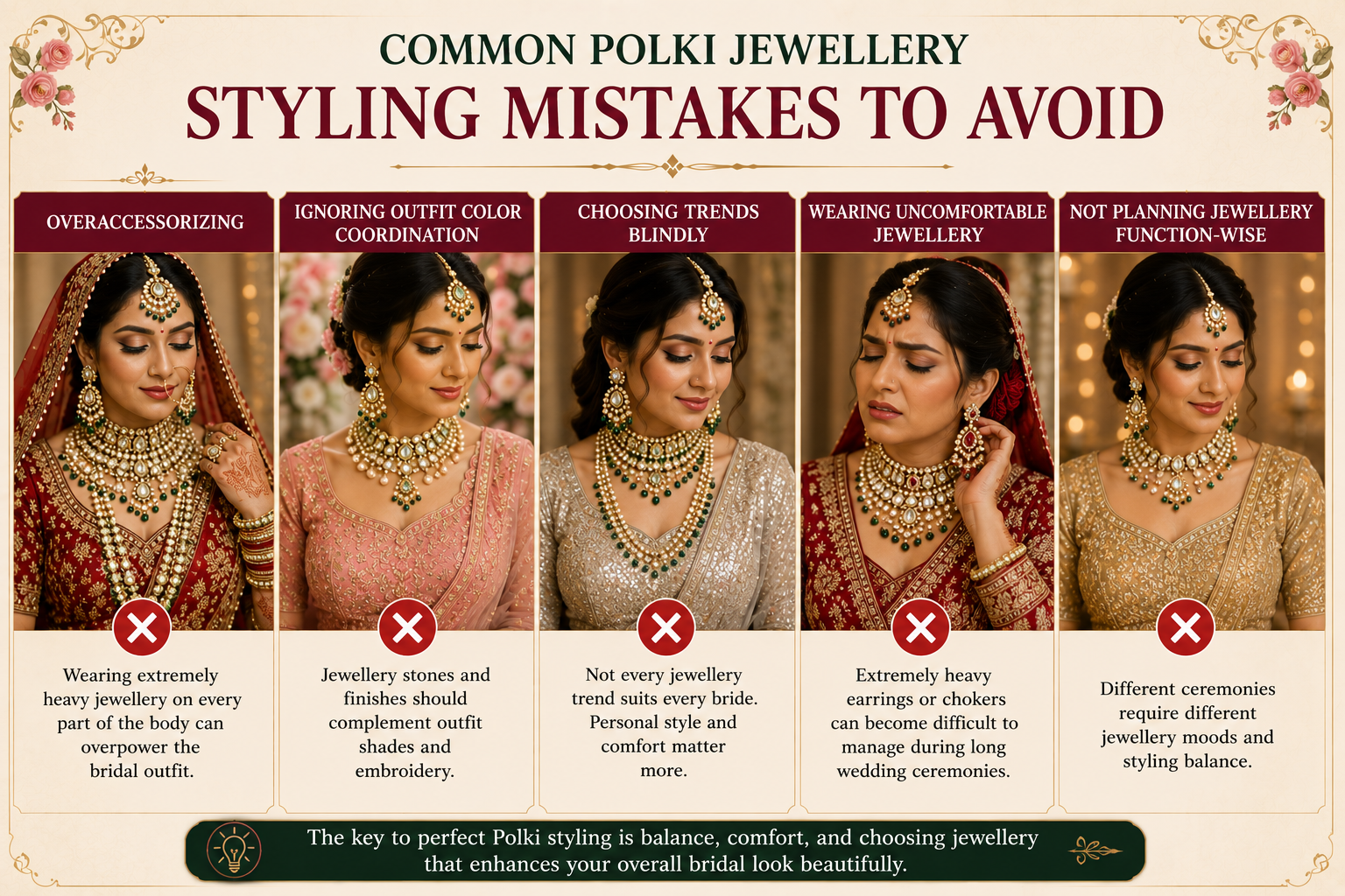 polki jewellery styling, bridal polki jewellery