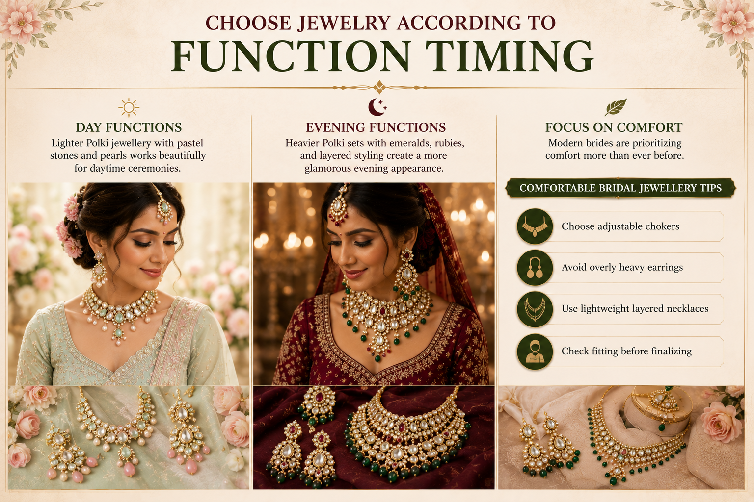 polki jewellery styling, bridal polki jewellery