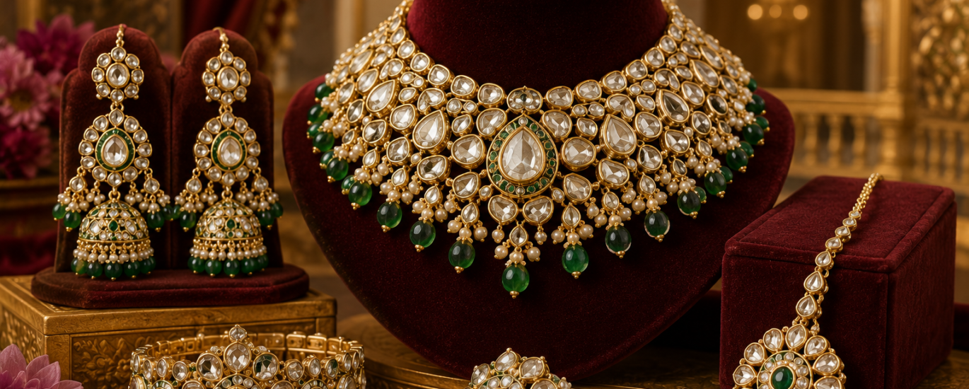 kundan jewellery designs, royal kundan jewellery