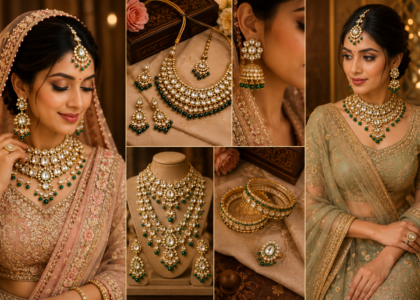 polki jewellery styling, bridal polki jewellery