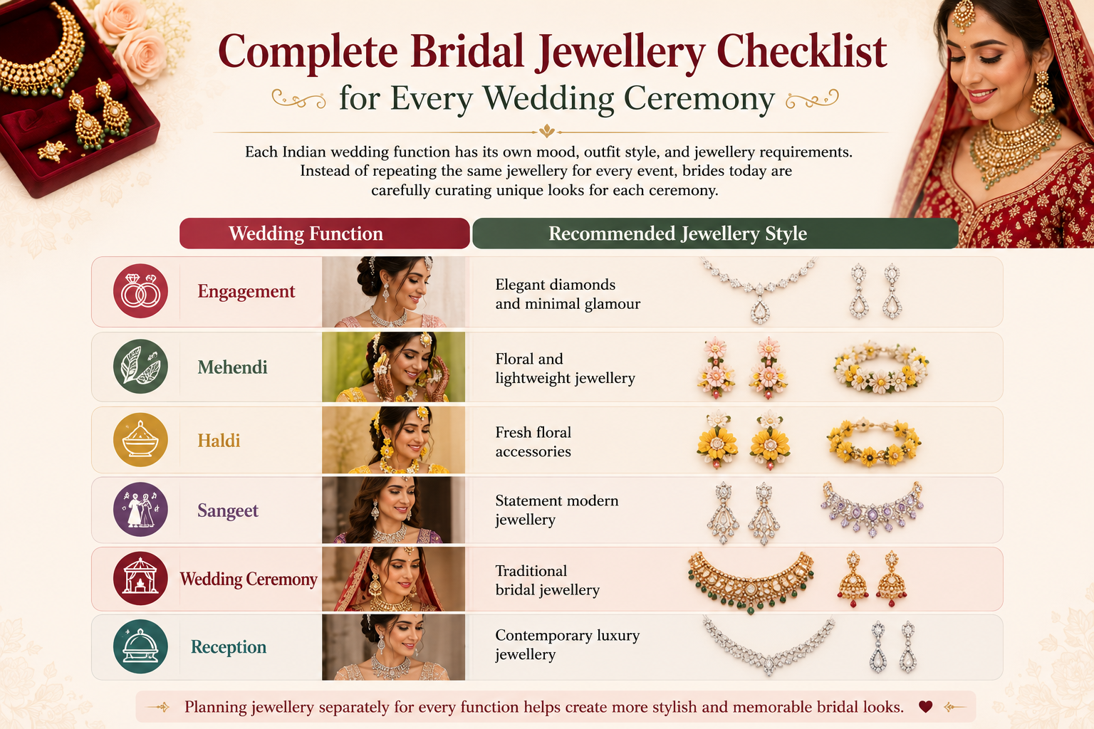 bridal accessories checklist, Indian wedding accessories
