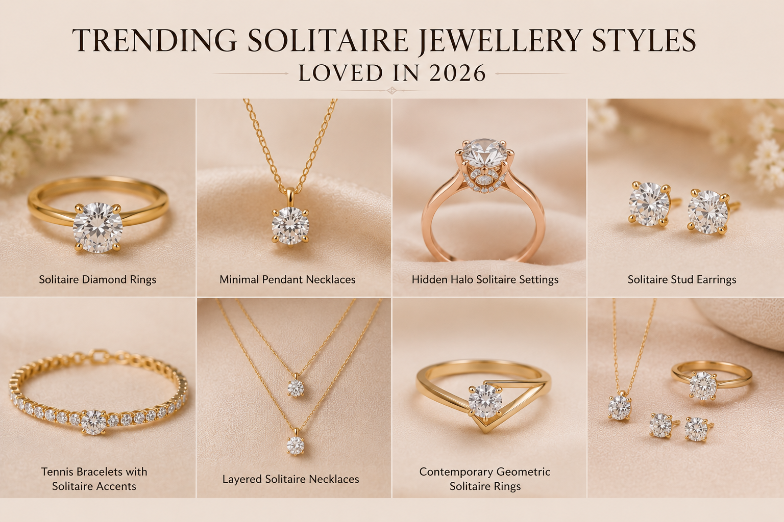 solitaire jewellery designs, luxury solitaire jewellery