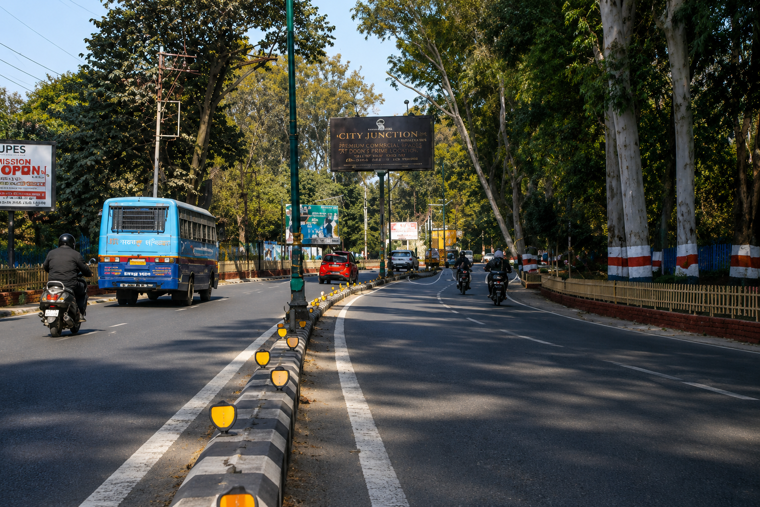 view of Rajpur road Dehradun 
